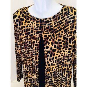 Animal Print leopard spots top Size 12 NEW slinky stretchy Jessica Holbrook